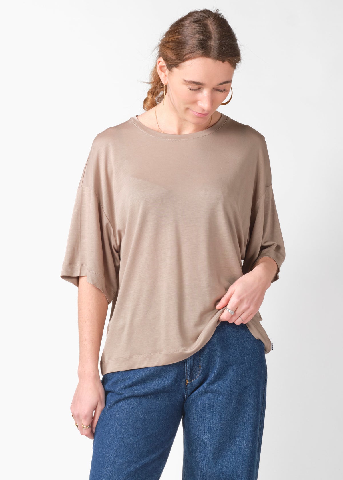 Klitmøller Collective ApS Grace lyocell tee T-Shirts Cashew