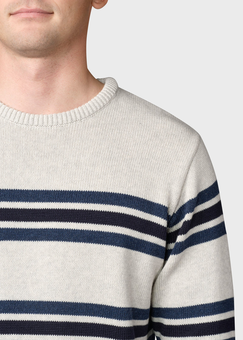 Klitmøller Collective ApS Gustav knit Knitted sweaters Cream/ocean/navy