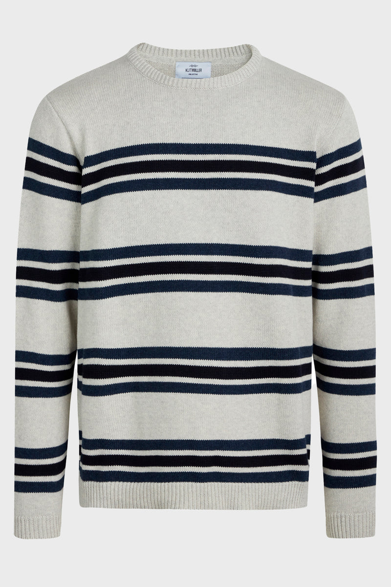 Klitmøller Collective ApS Gustav knit Knitted sweaters Cream/ocean/navy