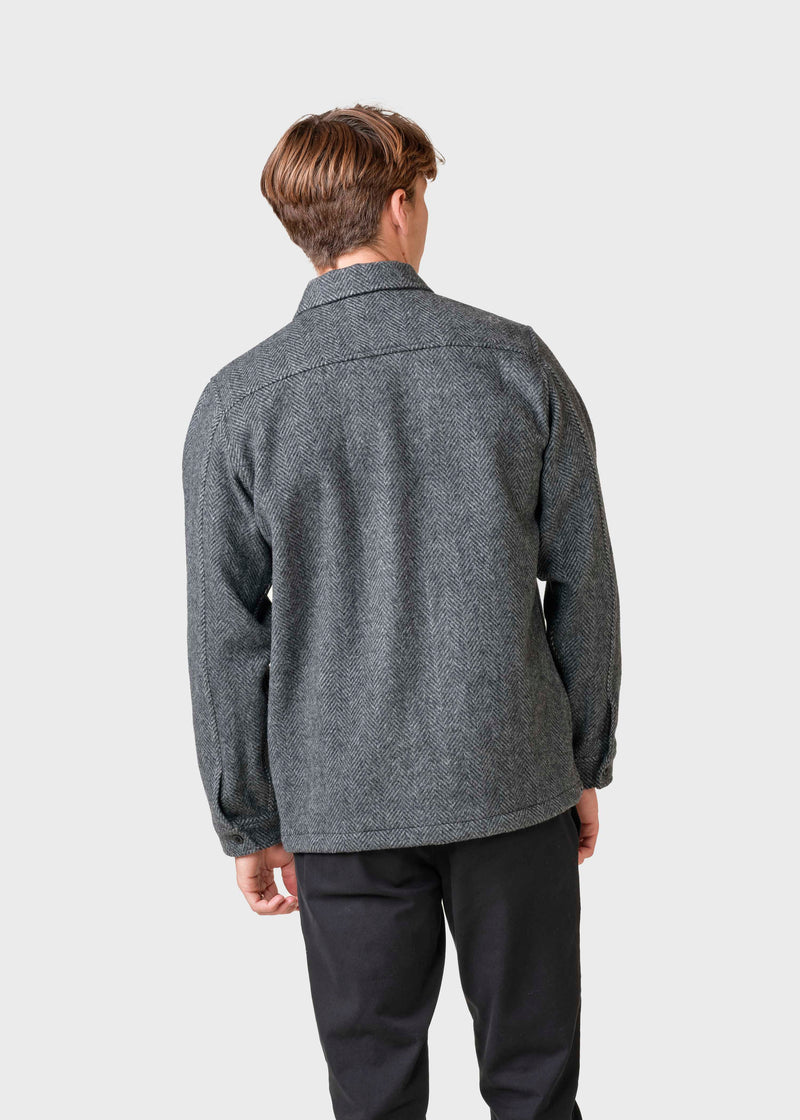 Klitmøller Collective ApS Hans herringbone overshirt Jackets Anthracite/black