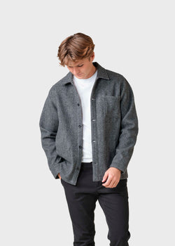 Klitmøller Collective ApS Hans herringbone overshirt Jackets Anthracite/black