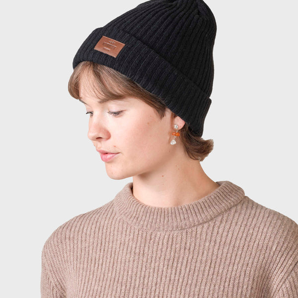Heavy rib beanie - Black – klitmollercollective.com