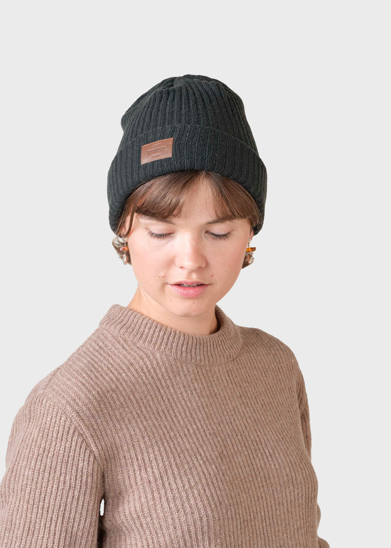 Klitmøller Collective ApS Heavy rib beanie Beanies Olive