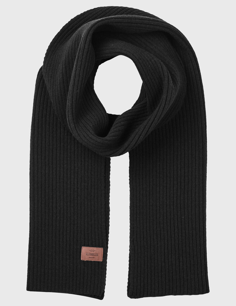 Heavy rib scarf Black - Main Image