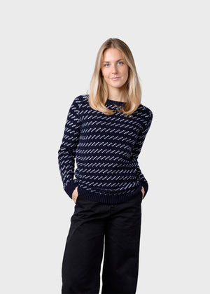 Klitmøller Collective ApS Hilda knit Knitted sweaters Navy/cream