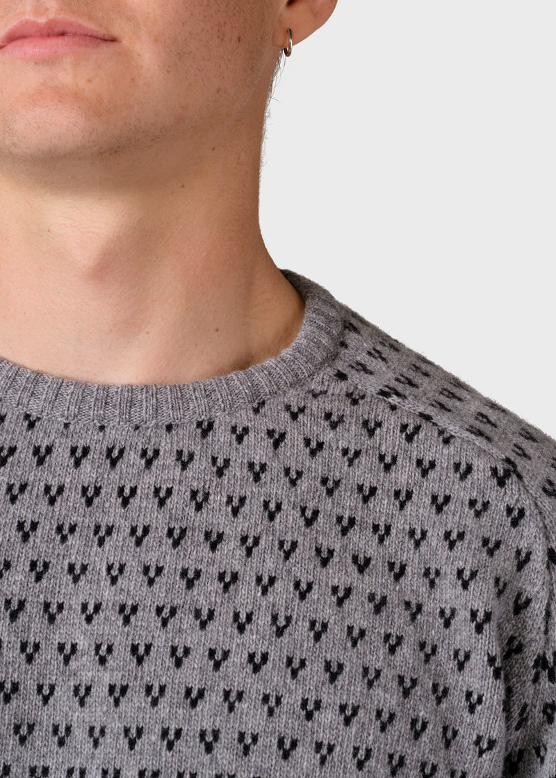 Klitmøller Collective ApS Hugo knit Knitted sweaters Light grey/black