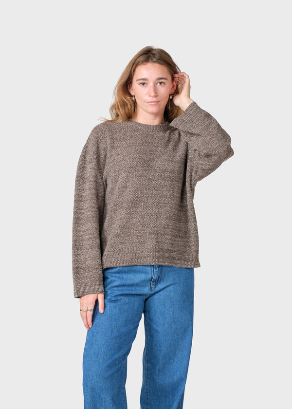 Klitmøller Collective ApS Ingelise knit Knitted sweaters Taupe melange
