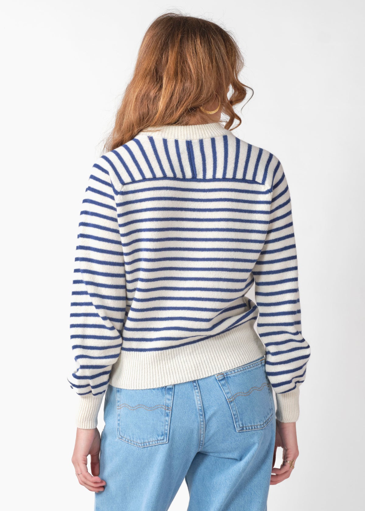 Klitmøller Collective ApS Ivy knit Knitted sweaters Cream/surf blue