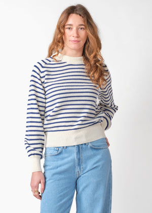 Klitmøller Collective ApS Ivy knit Knitted sweaters Cream/surf blue
