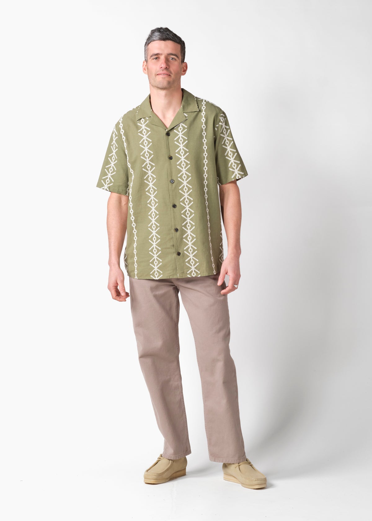 Klitmøller Collective ApS Jan S/S shirt Shirts Herb green/cream