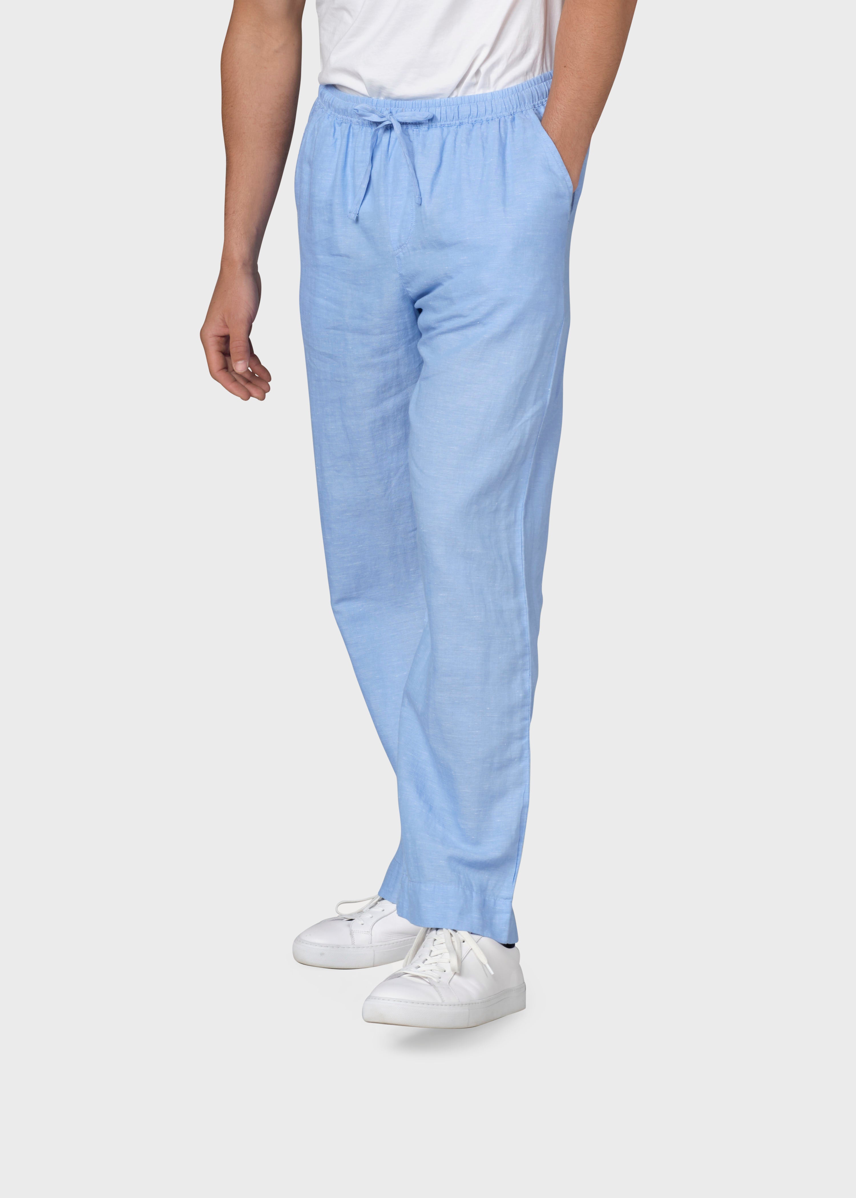 Jens linen pants - Blue melange – klitmollercollective.com