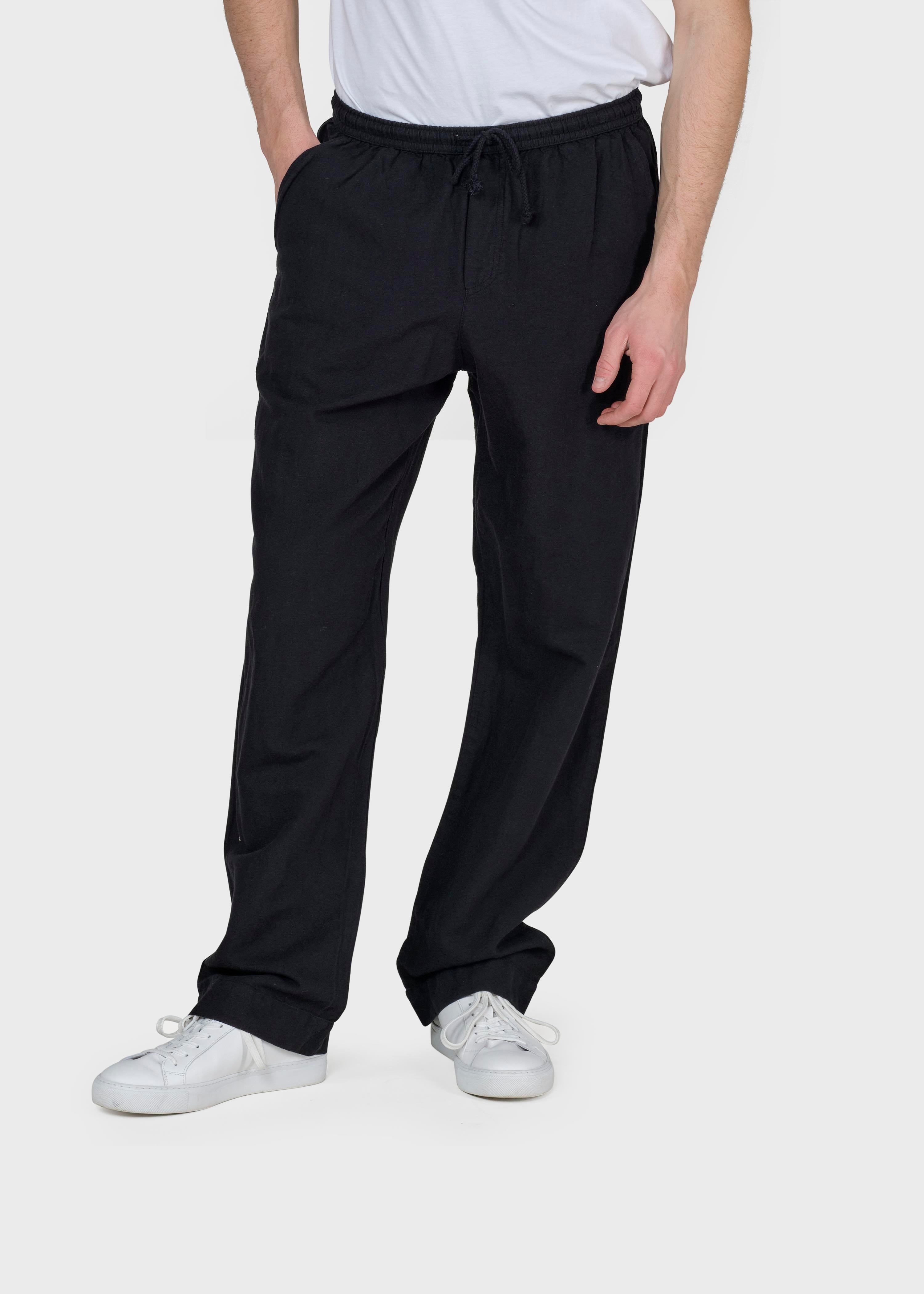 パンツ ARGUE / BREEZE LINEN MELLOW PANTS /BLACK Black Pure Linen Casual Pants for Men – Linen Trail
