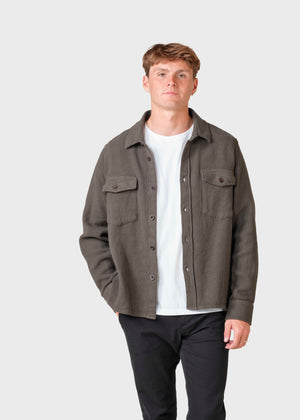 Klitmøller Collective ApS Jeremy solid overshirt Jackets Olive