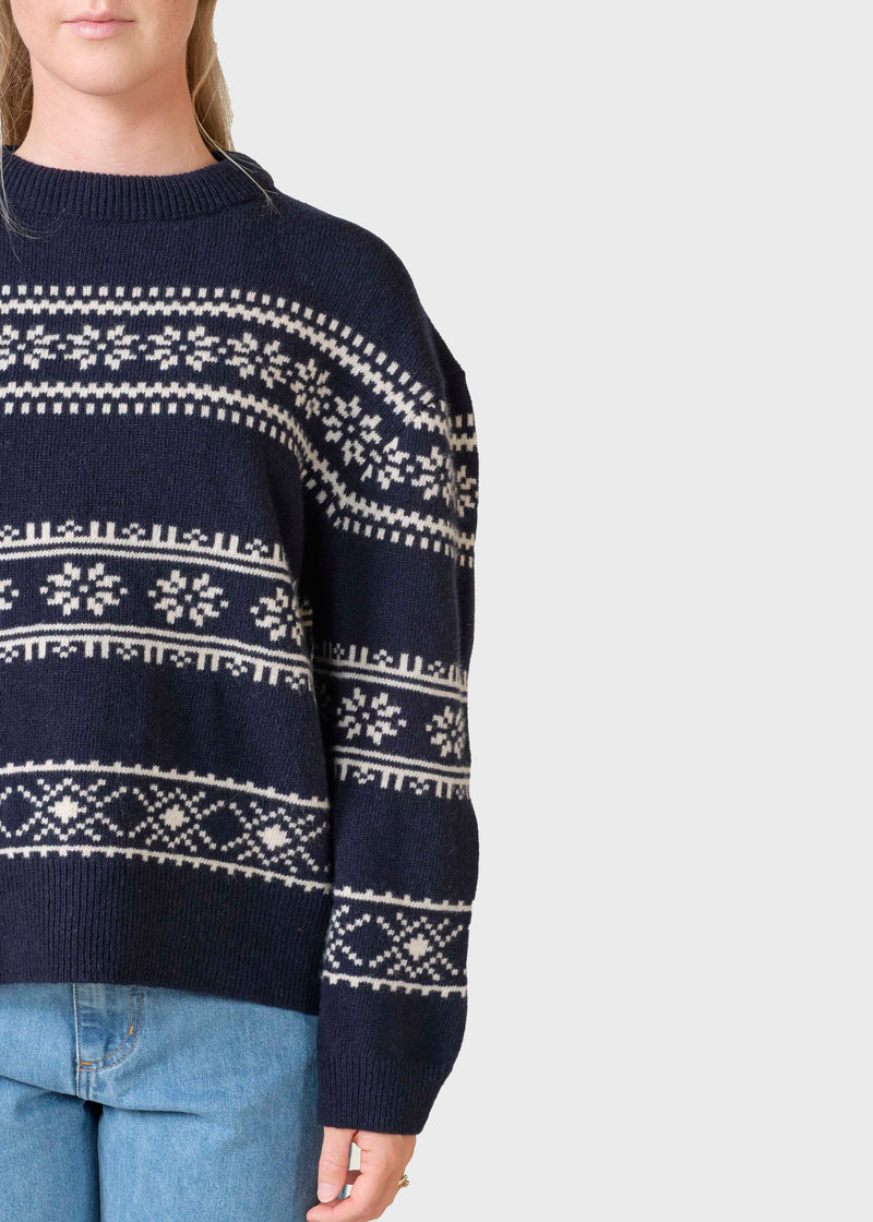 Klitmøller Collective ApS Jette knit Knitted sweaters Navy/pastel sand