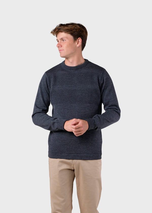 Klitmøller Collective ApS Johan knit Knitted sweaters Anthracite