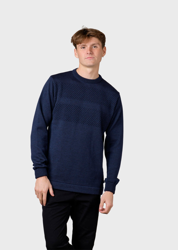Klitmøller Collective ApS Johan knit Knitted sweaters Deep blue