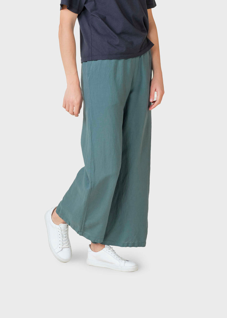 Kaja cotton/linen pants - Moss Green – klitmollercollective.com