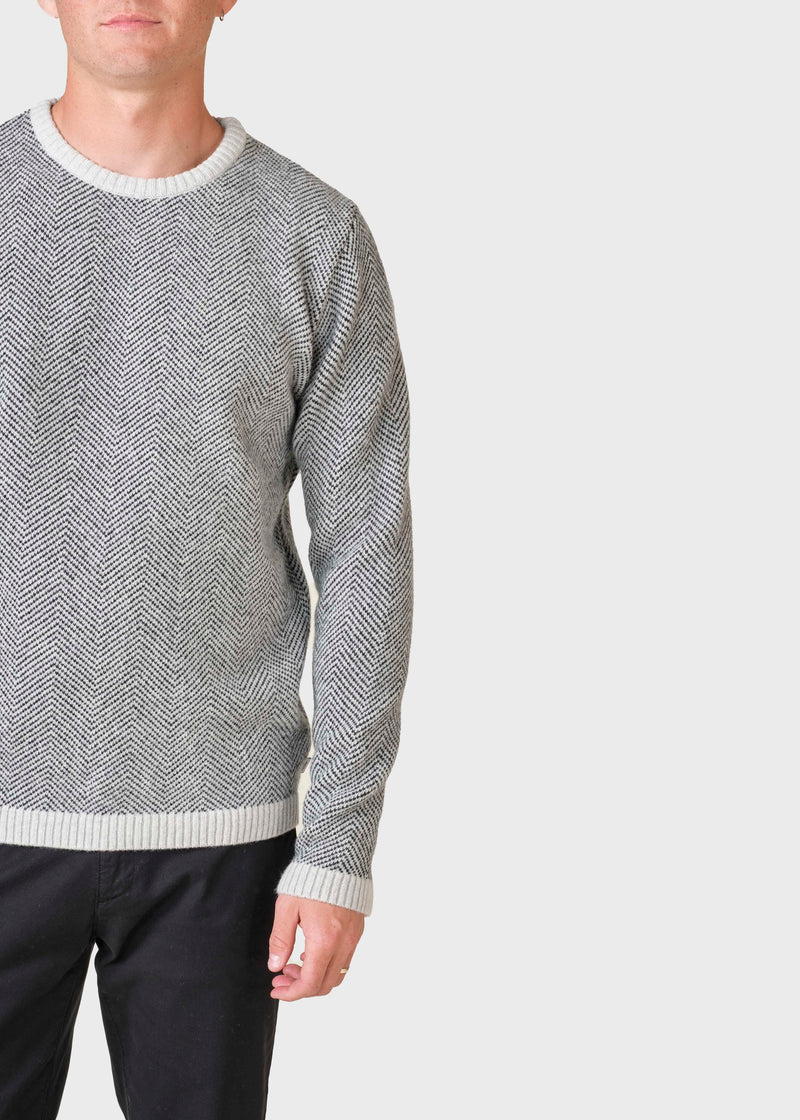 Klitmøller Collective ApS Keld knit Knitted sweaters Pastel grey/Black