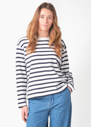 Klitmøller Collective ApS Kelly LS tee OCS T-Shirts Cream/navy