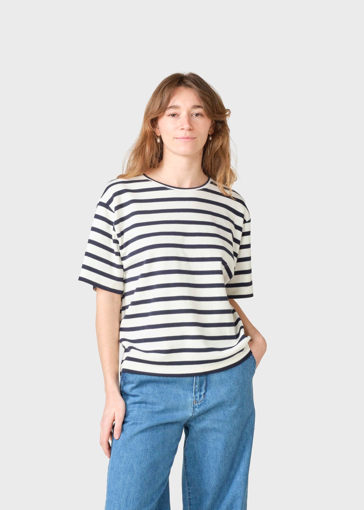 Klitmøller Collective ApS Kelly tee OCS T-Shirts Cream/navy