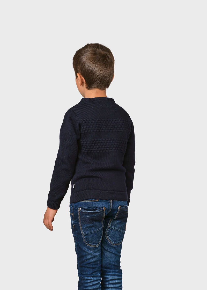 Klitmøller Collective ApS Kids fisher cotton knit Knitted sweaters Navy