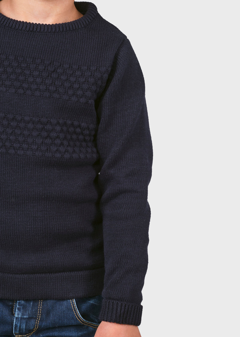 Klitmøller Collective ApS Kids fisher cotton knit Knitted sweaters Navy