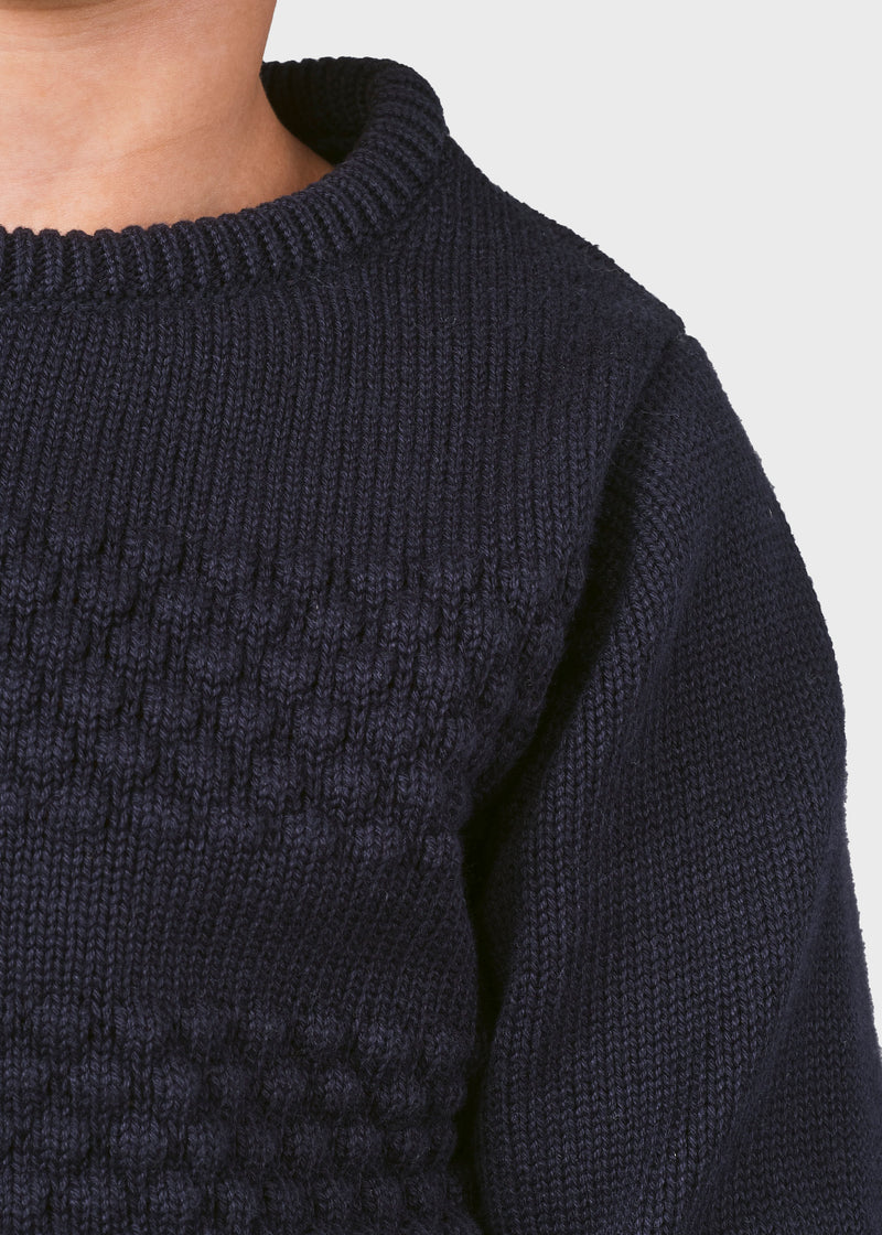 Klitmøller Collective ApS Kids fisher cotton knit Knitted sweaters Navy