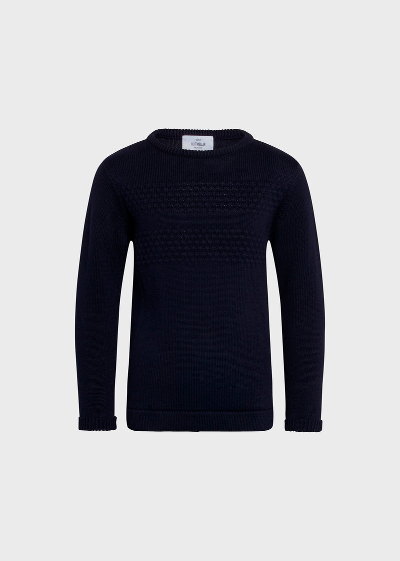 Klitmøller Collective ApS Kids fisher cotton knit Knitted sweaters Navy