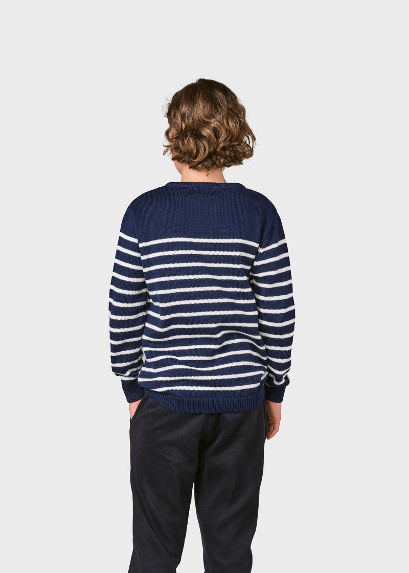 Klitmøller Collective ApS Kids stripe cotton knit Knitted sweaters Navy/cream