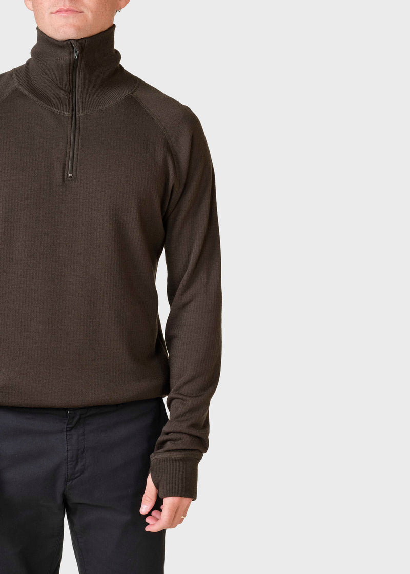 Klitmøller Collective ApS Knuth wool zip Sweatshirts Olive