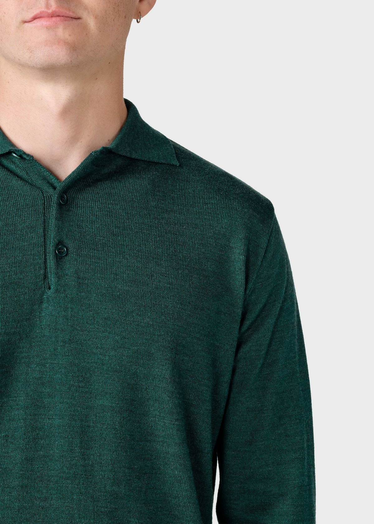 Klitmøller Collective ApS L/S Knit polo Knitted sweaters Moss Green