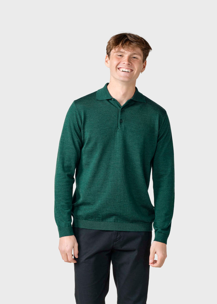 moss polo shirt L/S Knit polo