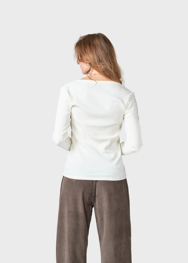 Klitmøller Collective ApS L/S rib tee T-Shirts Cream