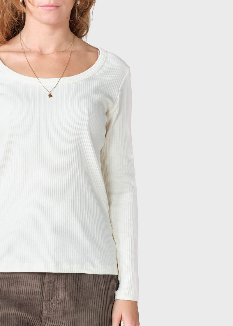 Klitmøller Collective ApS L/S rib tee T-Shirts Cream