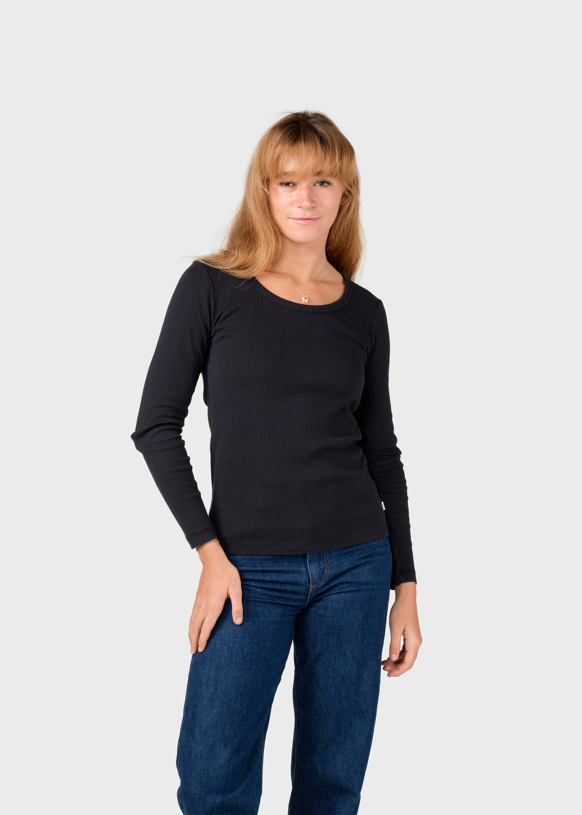 Klitmøller Collective ApS L/S rib tee OCS T-Shirts Black