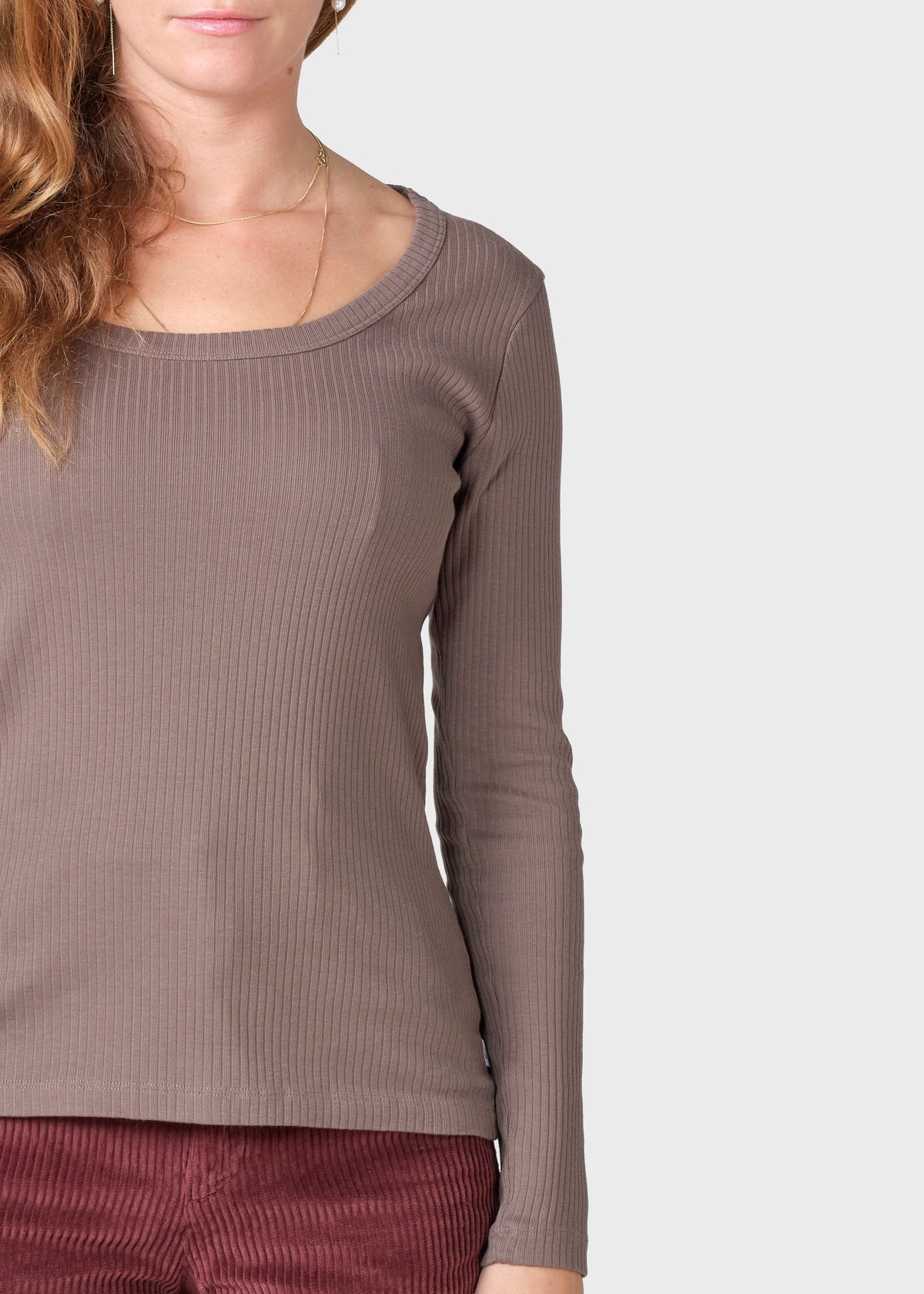Klitmøller Collective ApS L/S rib tee OCS T-Shirts Taupe