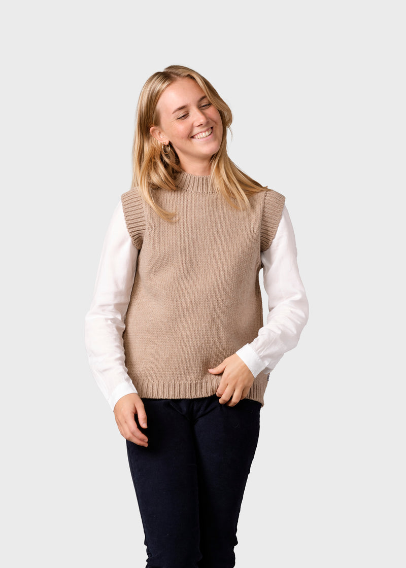 Leah knit vest - Sand – klitmollercollective.com