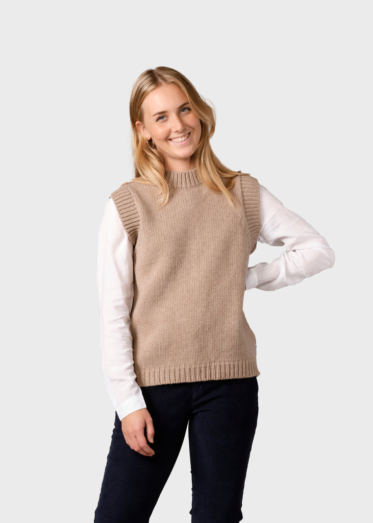 Leah knit vest - Sand –