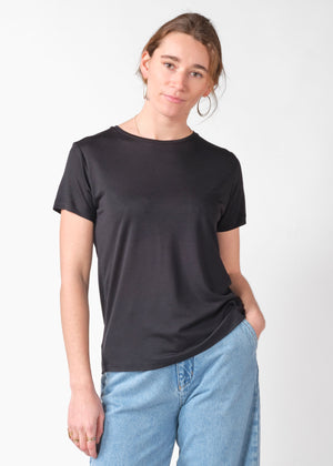 Klitmøller Collective ApS Linea lyocell tee T-Shirts Black