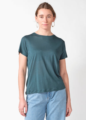 Klitmøller Collective ApS Linea lyocell tee T-Shirts Moss Green