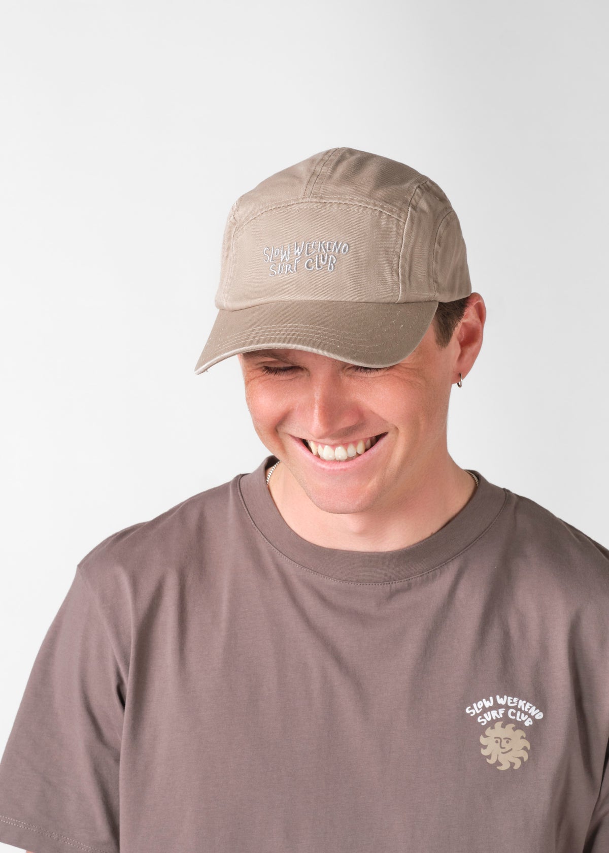 Five panel herringbone cap - Anthracite/black