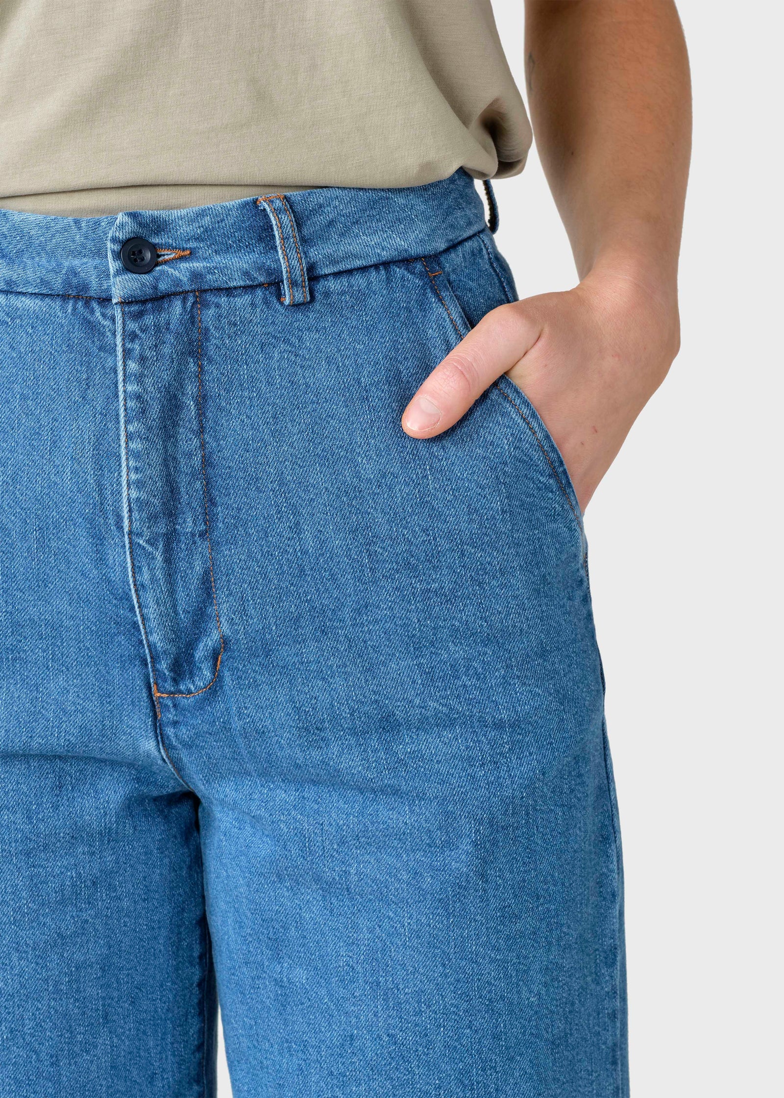 Lydia denim pants - Light blue stonewash – klitmollercollective.com