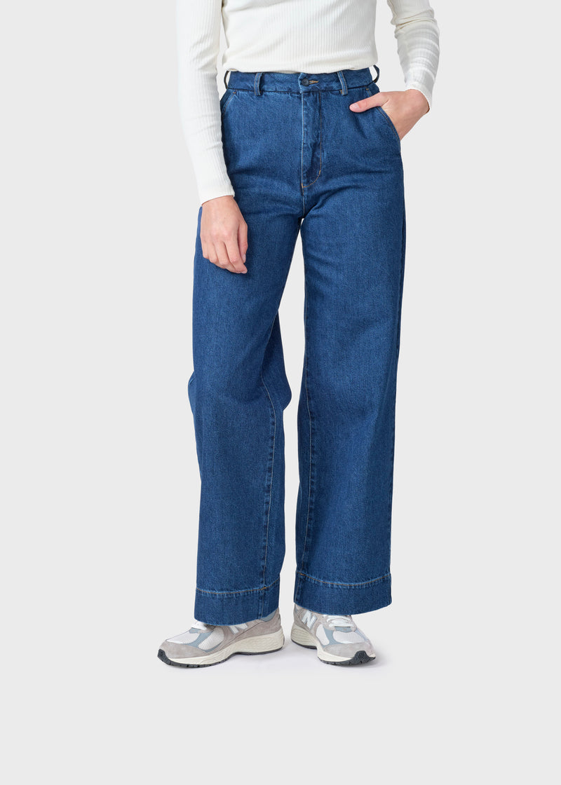 Klitmøller Collective ApS Lydia denim pants -Tall Pants Dark blue stonewash