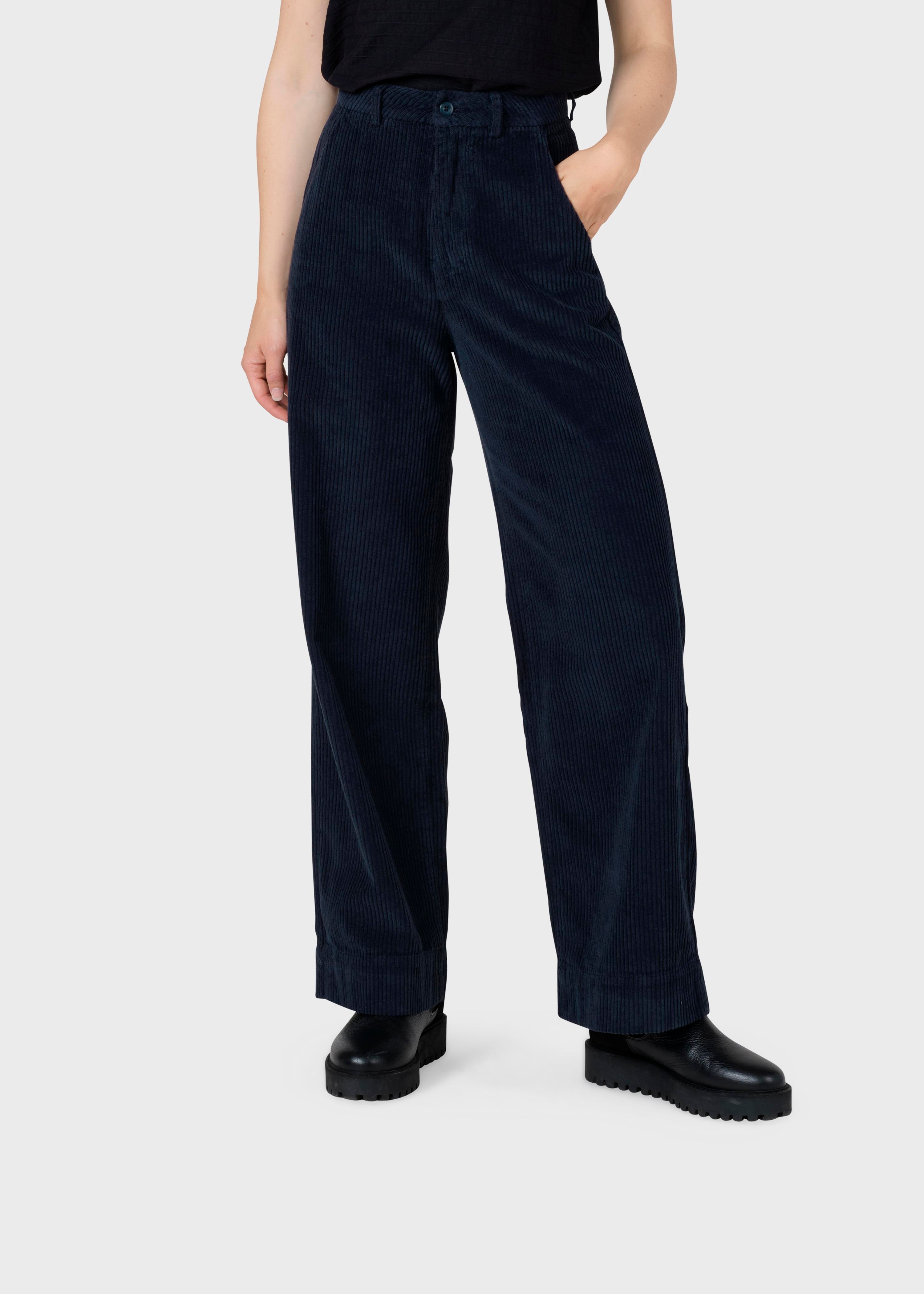 Lydia jumbo corduroy pants - Navy – klitmollercollective.com