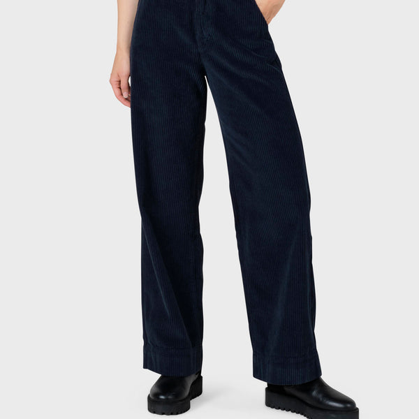 Lydia jumbo corduroy pants - Navy – klitmollercollective.com