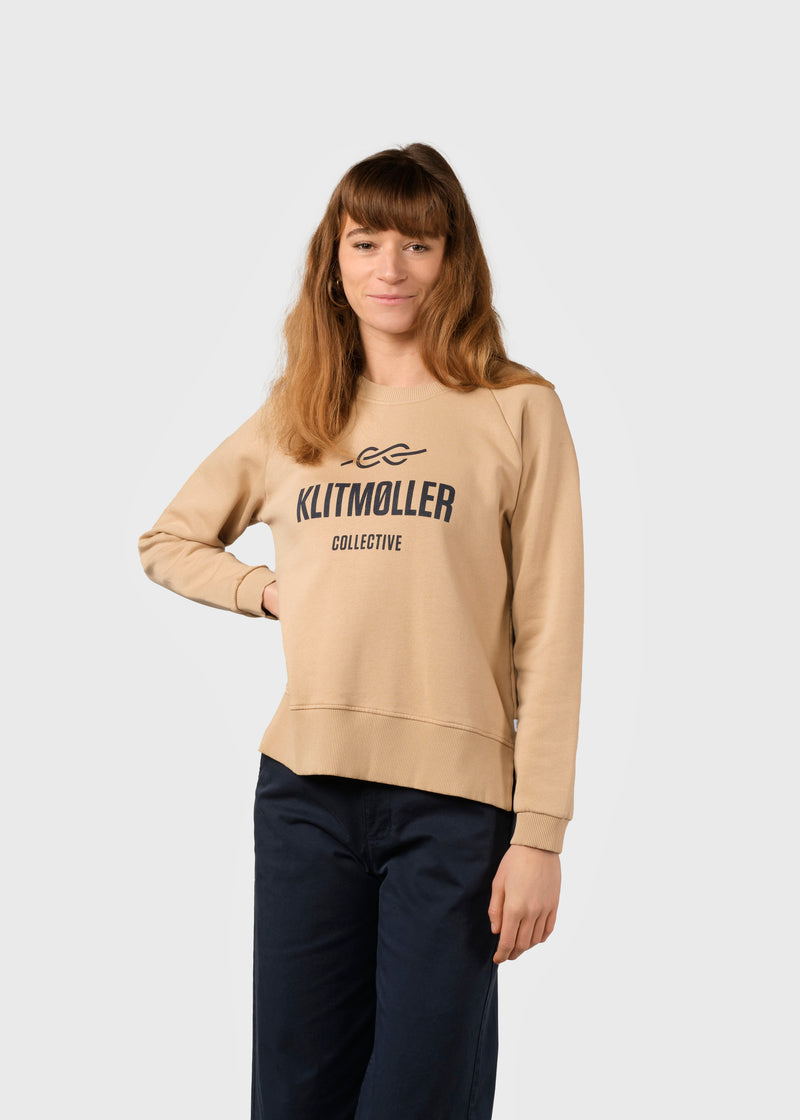 Klitmøller Collective ApS Maja logo crew Sweatshirts Sand