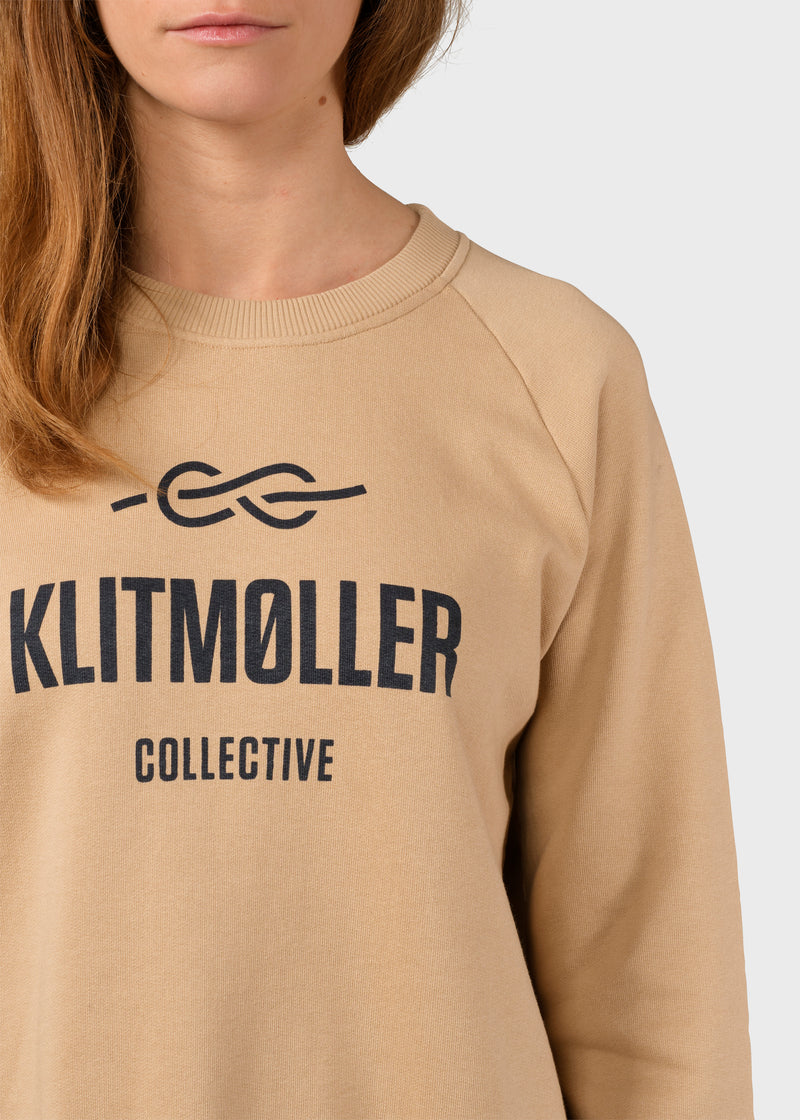 Klitmøller Collective ApS Maja logo crew Sweatshirts Sand