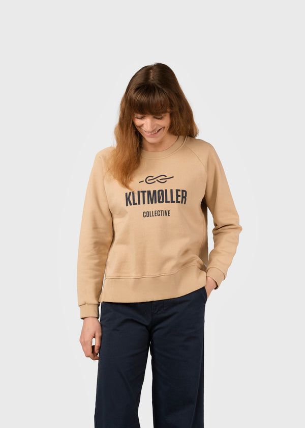 Klitmøller Collective ApS Maja logo crew Sweatshirts Sand