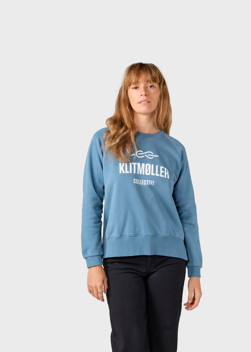 Klitmøller Collective ApS Maja logo crew Sweatshirts Sky blue