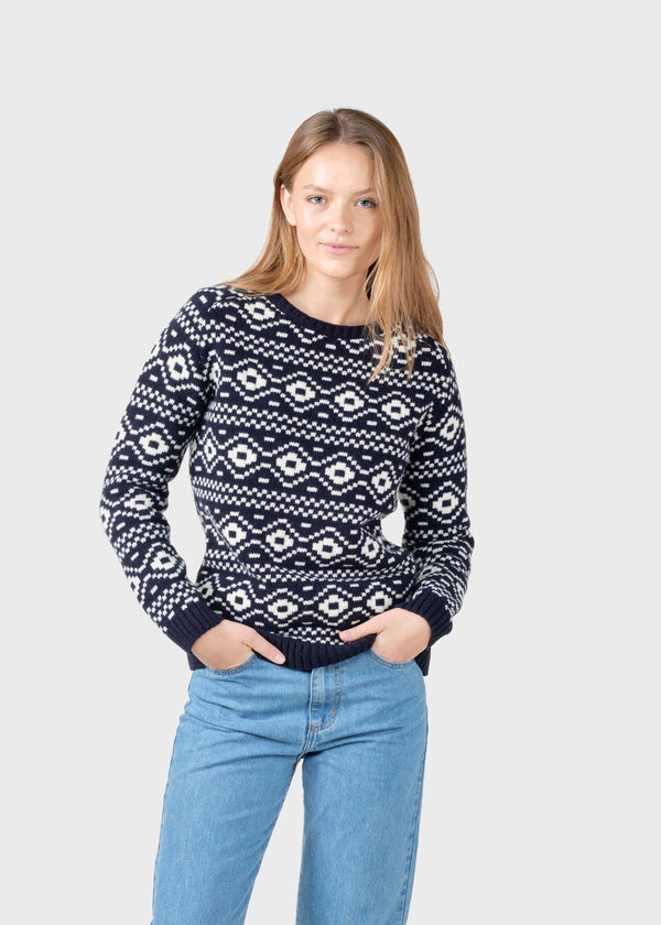 Klitmøller Collective ApS Marie knit Knitted sweaters Navy/cream